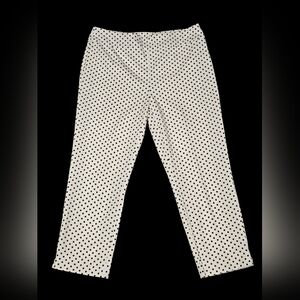 Chico's So Slimming Womens White Black Polka Dot Crop Pants Size 1 Medium Size 8